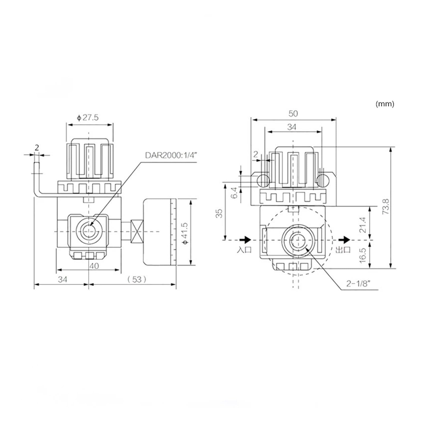 AR2000 02 G1/4'' Regulator ciśnienia Mini Air Ar2000-02 Regulator ciśnienia Sprężarka Regulator Zawór Manometr Akcesoria(AR2000 sm20pm20)
