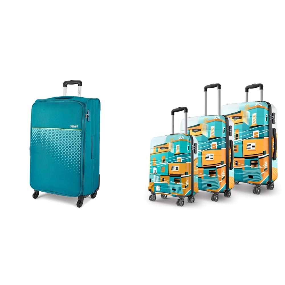 Prisma Neo 77Cm Large Checkin Trolley Bag Polyester Expandable Soft Luggage, 4 Wheels 360 + Oasis 55, 65 & 77 Cms Polycarbonate Trolley Bag, Printed Cabin 8 Wheels Spinner Travelling-image-38