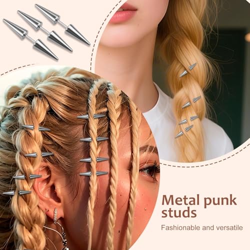 20 Pinzas para cabello punk góticas plateadas miniatura 5