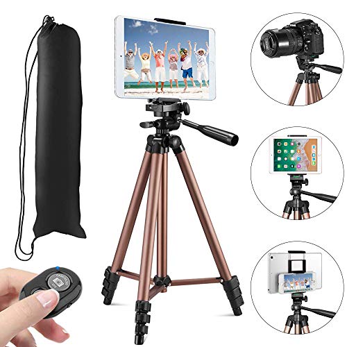 MOREVON Tripod for ipad, [2020 Upgrade] 53" Tripod for iPhone Camera Tablet, Lightweight