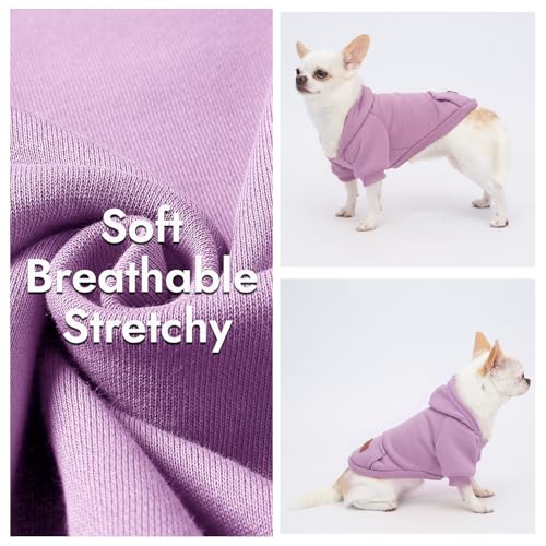 Image of 1 Pack Dog Hoodie Warm Hood Dog Sweater Cold Weather Small Dogs Sweatshirt Comfort Pet Clothes for Small Medium Dogs with Pockets Cats Chihuahua Clothes for Male Female Girl Boy Sporty Daily Wear