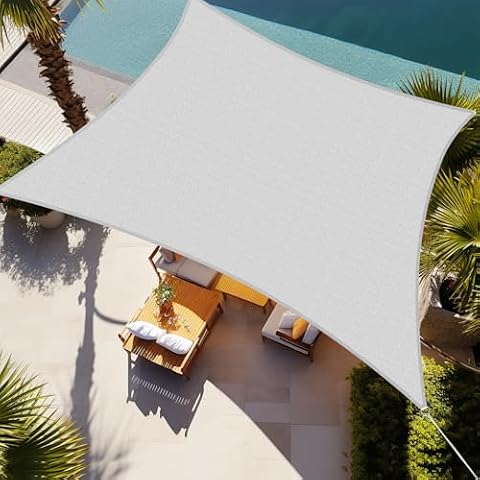 Shade&Beyond 8'X12' Sun Shade Sail Light Grey Rectangle — $28.99 (17% off)