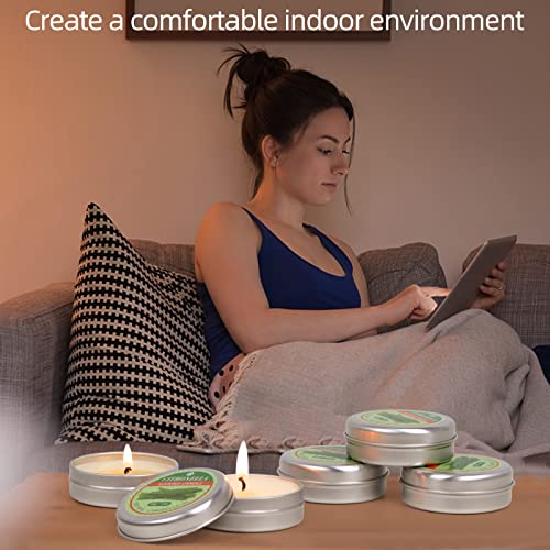 Citronella Kerzen für Outdoor Indoor, Tragbares Sojawachs Duftkerzen, Zitronengras Kerzen in Dose, Ideal für Garten, Terrasse, Camping, Geschenkset für Muttertag, Weihnachten, Geburtstag, 8 Stück