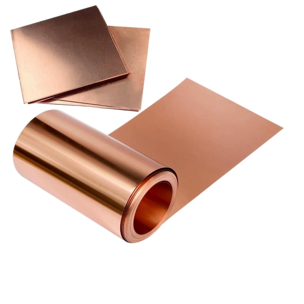 Research Experiment Oxygen Free Copper Sheet, Oxygen Free Copper foil, high-Purity Copper Sheet, Purple Copper Sheet, Purple Copper foil, high-Purity Copper foil (1, 0.008×200×1000mm)