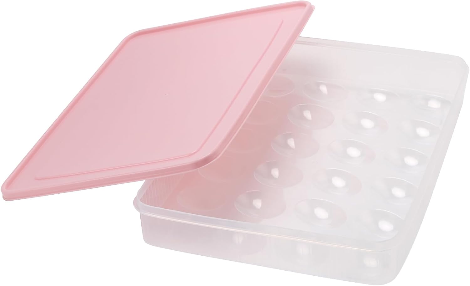 Set of 4 Deviled Egg Containers with Lid, 96 Eggs Clear Plastic Deviled Egg Tray Carrier, Stackable Clear Storage Eggs for Refrigerator Organizer