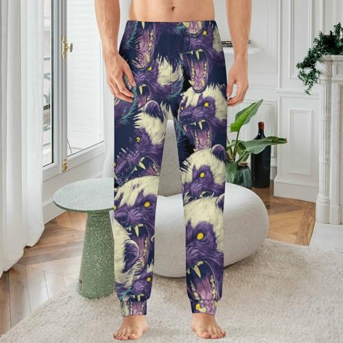 Fierce Honey-Badger Men's Pajama Bottoms Sleep Lounge Soft Comfy Pants Sleepwear2