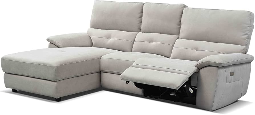 【送料無料】レザーテックス 電動ソファ リクライニング　グレー Amazon.co.jp: 【開梱設置便】 LEATHER TEX レザーテックス 電動