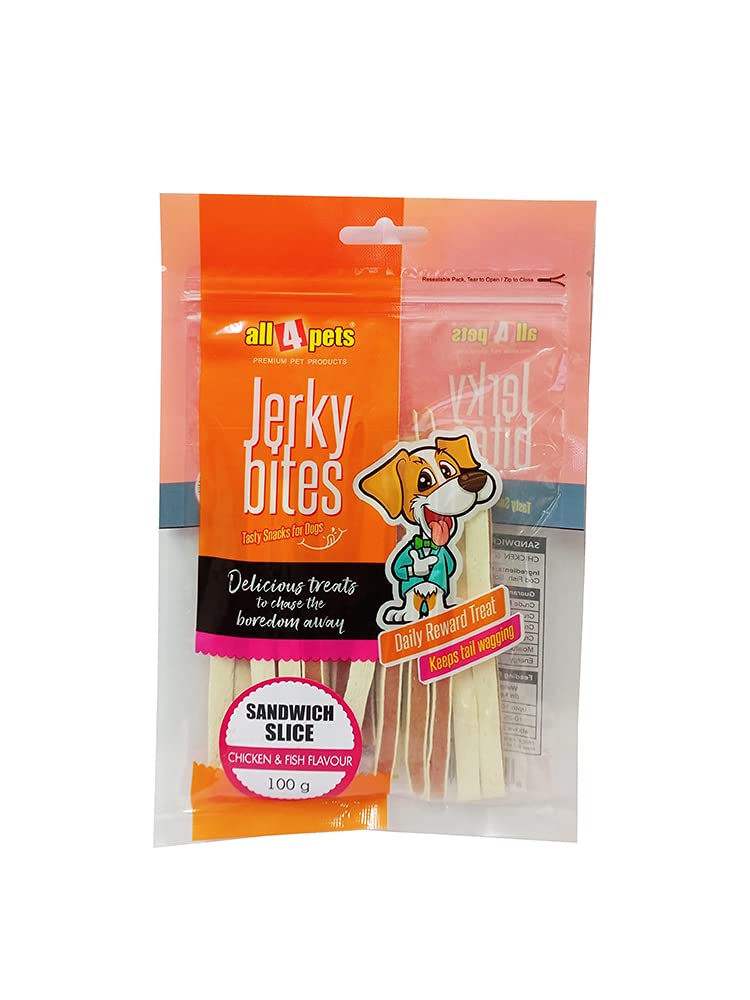 All4pets Jerky Bites – Sandwich Slice (Chicken & Fish Flavour) -100g (B09HQY8D26) Amazon Price History, Amazon Price Tracker
