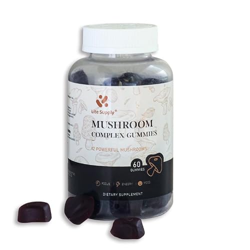 Lion's Mane Mushroom Complex Gummies,12 in 1 Powerful Mushroom - Malitake, Shiitake, Reishi, Cordyceps, Chaga, Turkey Tail, White Button, Black Fungus, Royal Sun,| Energy | Mood | Focus For Men Women