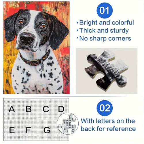 Puzzle für Erwachsene, Pointer-Hund, 1000 Puzzles, Familienspiel, Stressabbau, schwierige Herausforderung, Wichtelgeschenke, 26x38cm