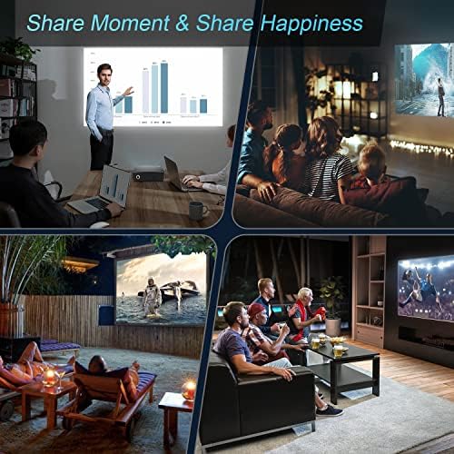 Projector 4K, Auuner 5G WIFI Bluetooth Projector with Electric Focus and Digital Zoom, 9500 Lumens Outdoor Projector with 300 Inch Display, 1080P Phone Projector for TV Stick, Netflix IOS Android.
