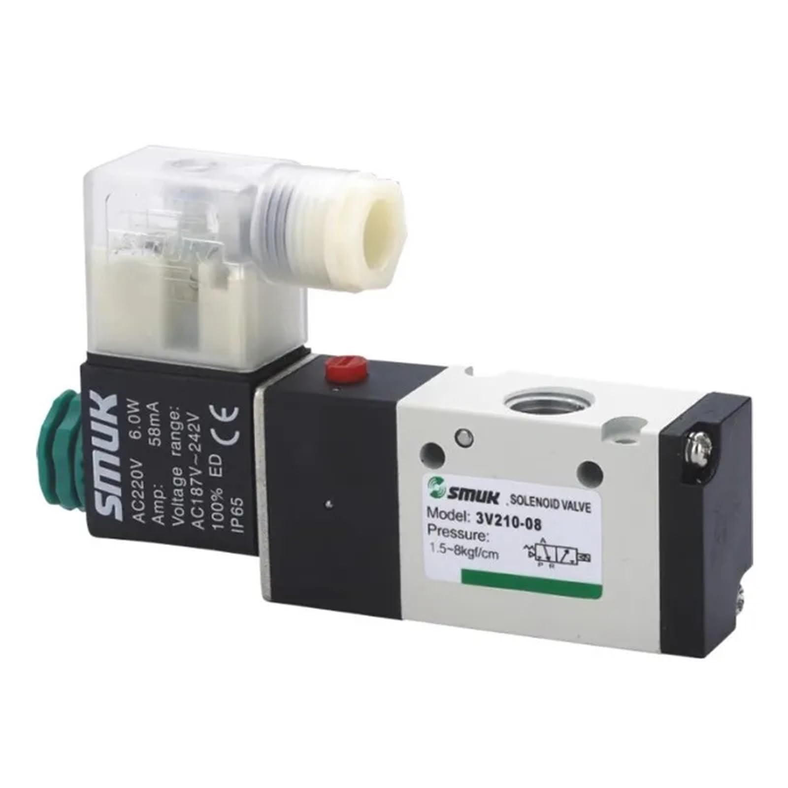 Huuoqiwy 4V310-10 Solenoid Valve 4V210-08 3V210-08 3V310-10 4V220-08 4V410-15 4V110-06 Ac220v Ac110v Dc24v 1.5-8Kgf/Cm²(,Onecolor)