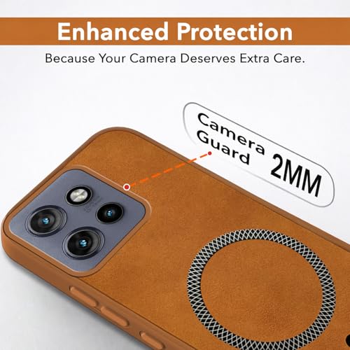 Image of Jkobi Leather Finish Back Cover Case for Motorola Moto Edge 50 Neo (MagSafe Compatible Wireless Charging | Soft Touch | Camera Bump Protection)