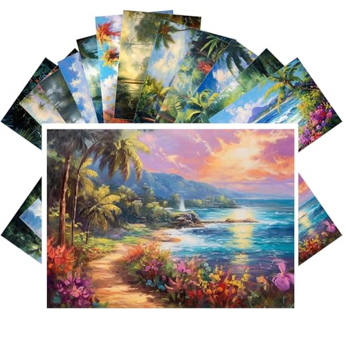 PIXILUV Vintage Postcards (24pcs 4"x6") Escape to Paradise: An Enchanting