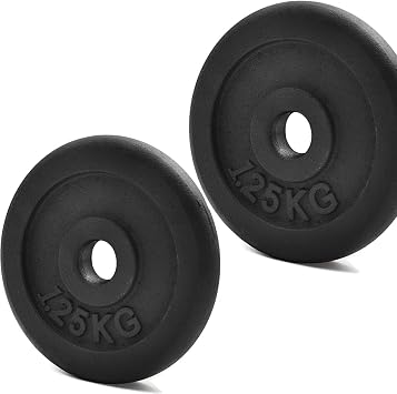 KK Cast iron Weight Plate Set For 1 Inch Barbell Bar Cast iron Weight Disc Pair-2 x 2.5kg, 5kg or 10kg Barbell Weight Plates-Dumbbell Plates for Home
