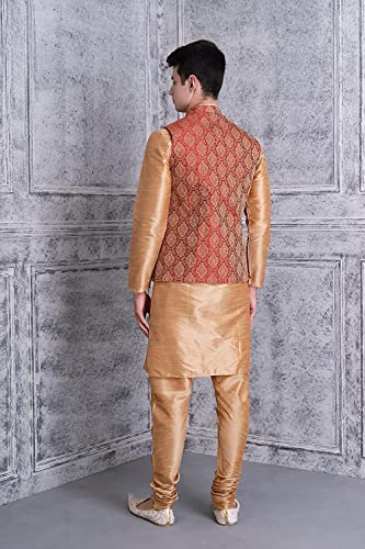 Image of Uri and MacKenzie Men's Silk Blend Kurta Pajama with Designer Ethnic Nehru Jacket /Modi Jacket