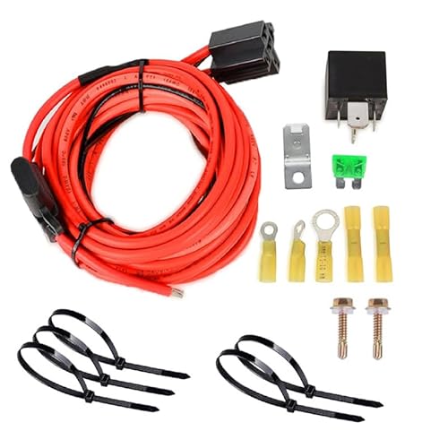 Navakala Electric Fuel Pump Relay Kit Wiring Harness Bypass 40 AMP Waterproof Switch Heavy Duty Long Wires Universal Fit 12V System P/N 30247 Suit for Trucks Cars RVs Boats