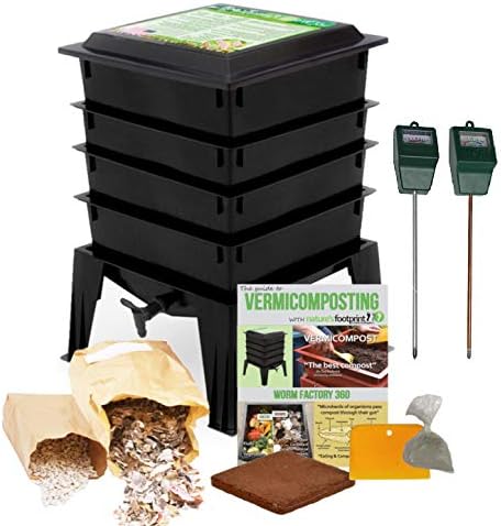 The Squirm Firm Worm Factory 360 Composting Bin Moisture And pH Testing Meter Worm Farm Kit Black