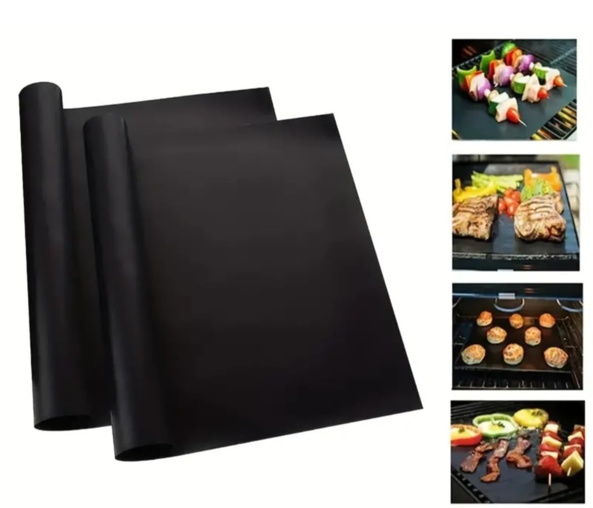 Tappetino in Silicone per Forno, 2 pezzi 30X35 cm Tappetino Forno Riutilizzabile, Tappetino Silicone Forno Calore fino a 260°C, Ideali per BBQ Carne Pesce e Verdure