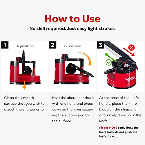 Knife Sharpeners for Kitchen Knives - Knife Sharpening Kit - Afilador De Cuchillos - Kitchen Knife Sharpener with suction cup - Knife and scissor sharpener - Pocket Knife Sharpener Tool - Image 7
