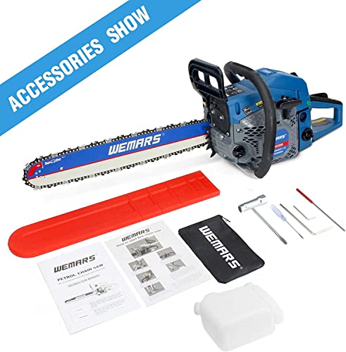62Cc Gas Chainsaws 20 Inch Bar Power Chain Saws, Gas Powered Chainsaw 2 Stroke Handed Petrol Gasoline Chain Saw For Cutting Wood Outdoor Garden Farm Home Use With Tool Kit(6220G1) #TOP3