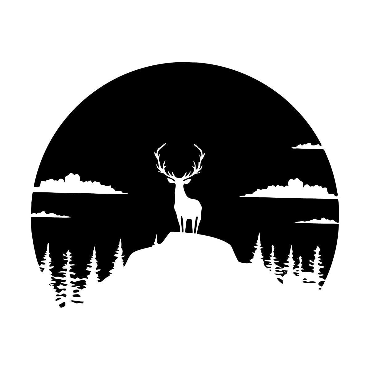 Lzhouting Wall Stickers 2888 Deer Mountain Camper Trailer Truck Car Decals Sticker For Camper Rv Motorhome Caravan Jungle Forest Travel Adventure Large - 48X60cm