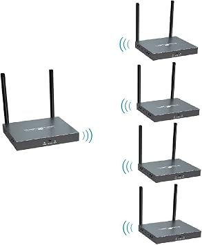 موسع HDMI لاسلكي 656 قدمًا،مقسم 1x4، جهاز إرسال 1x ومجموعة أجهزة استقبال 4x،موسع HD لاسلكي 1080P Full HD 200M مع جهاز تحكم عن بعد HDMI Loop-Out IR،حافظة كمبيوتر متوافقة، كاميرا SLR، كمبيوتر محمول، PS5