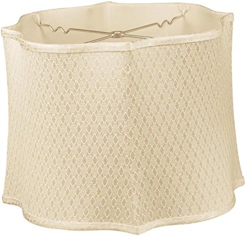 Royal Designs Fancy - Pantalla cuadrada festoneada de diseño, color beige, 13 x 14 x 10.5 pulgadas