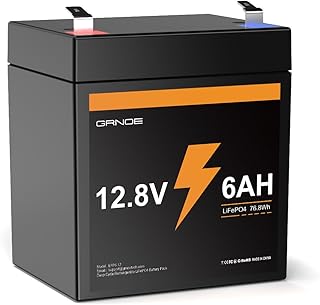 12V 6Ah LiFePO4 Battery, Rechargeable Lithium Battery 3000+ cycles&10 Year Lifespan with Built-in 6A BMS for Solar System, Power Wheels, Fish Finder, Outdoor Camping, Scooter