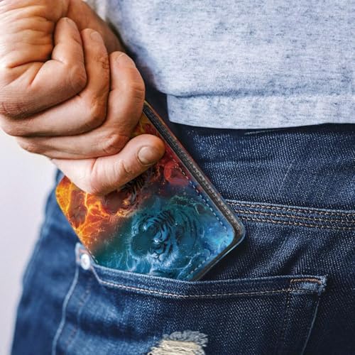 Image of Coldinair Tiger Lightenting Boys Wallet for Kids,Novelty Bifold Wallet,Leather Wallets,Slim Wallets Credit Card Cash Id Holder Cion Purse for Teens Kids,Men,Waterproof