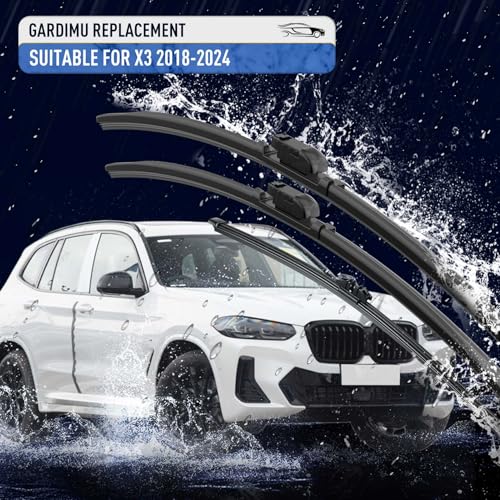 Image of Front and Rear Windshield Wiper Blades, 3 Pcs Front and Back Windshield Wipers Blades for BMW X3 G01 2018-2024, Car Window Wiper Blades for X3 G01 2018 2019 2020 2021 2022 2023 2024