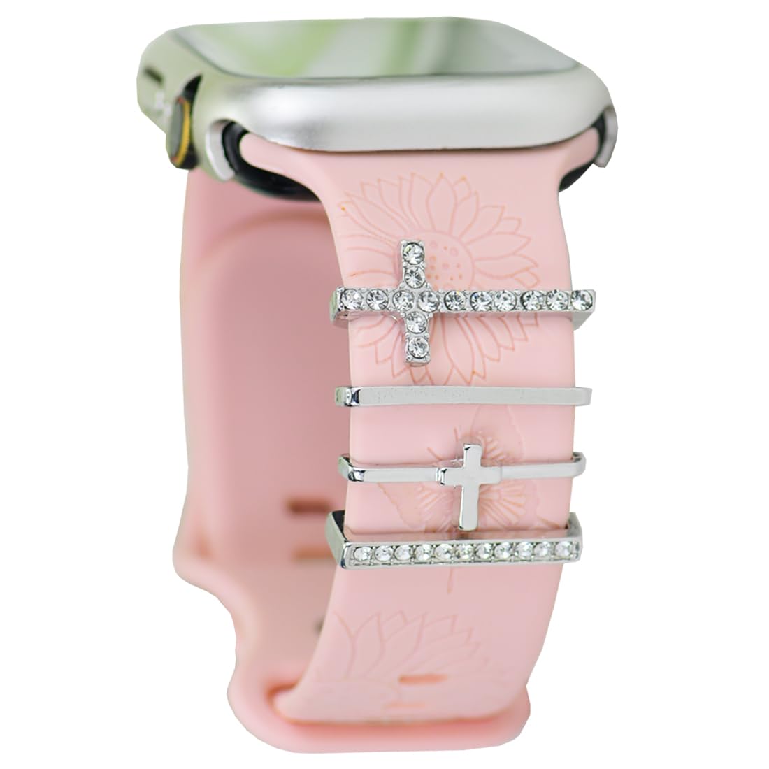 SUNOREEK Watch Band Charms for women , beads Diamond Decorative Rings Loops Charms for Apple Watch Bands charms 49mm 45mm 44mm 42mm 41mm 40mm 38mm , Metal Jewelry SmartWatch Watch Band Accessories