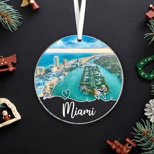 Miami City Travel Souvenir Acrylic Ornament