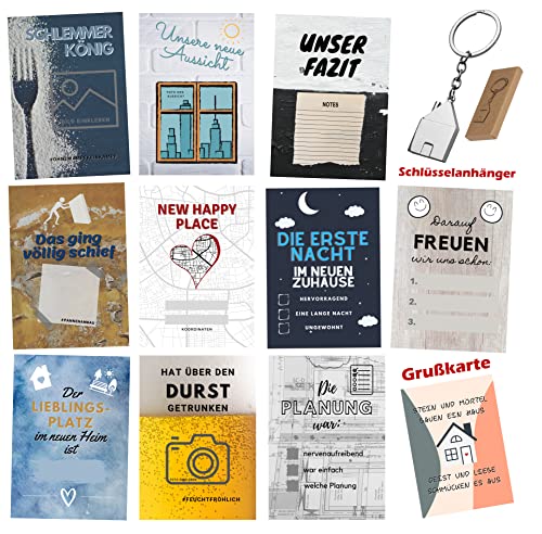 30+1 Meilensteinkarten Hausbau mit Schlüsselanhänger und Grußkarte Geschenk für Bauherr & Bauherrin Meilensteinkarten als Bautagebuch für Häuslebauer kreative Geschenkidee für die Hausbauer Baustelle Cover