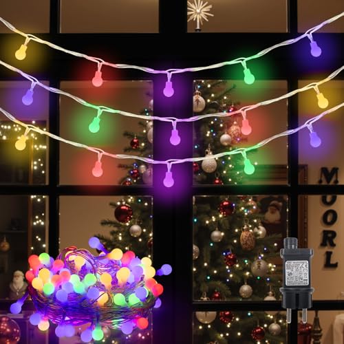 LEDYA Kugel Lichterkette Bunt, 12M 120 LEDs Partylichterkette mit...