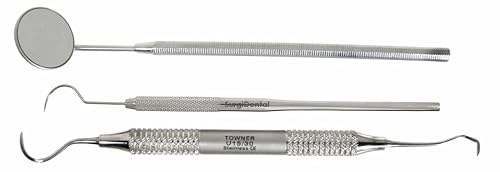 Dental Tartar Rasqueta y quitagrapas Conjunto, 3 herramientas Acero Inoxidable