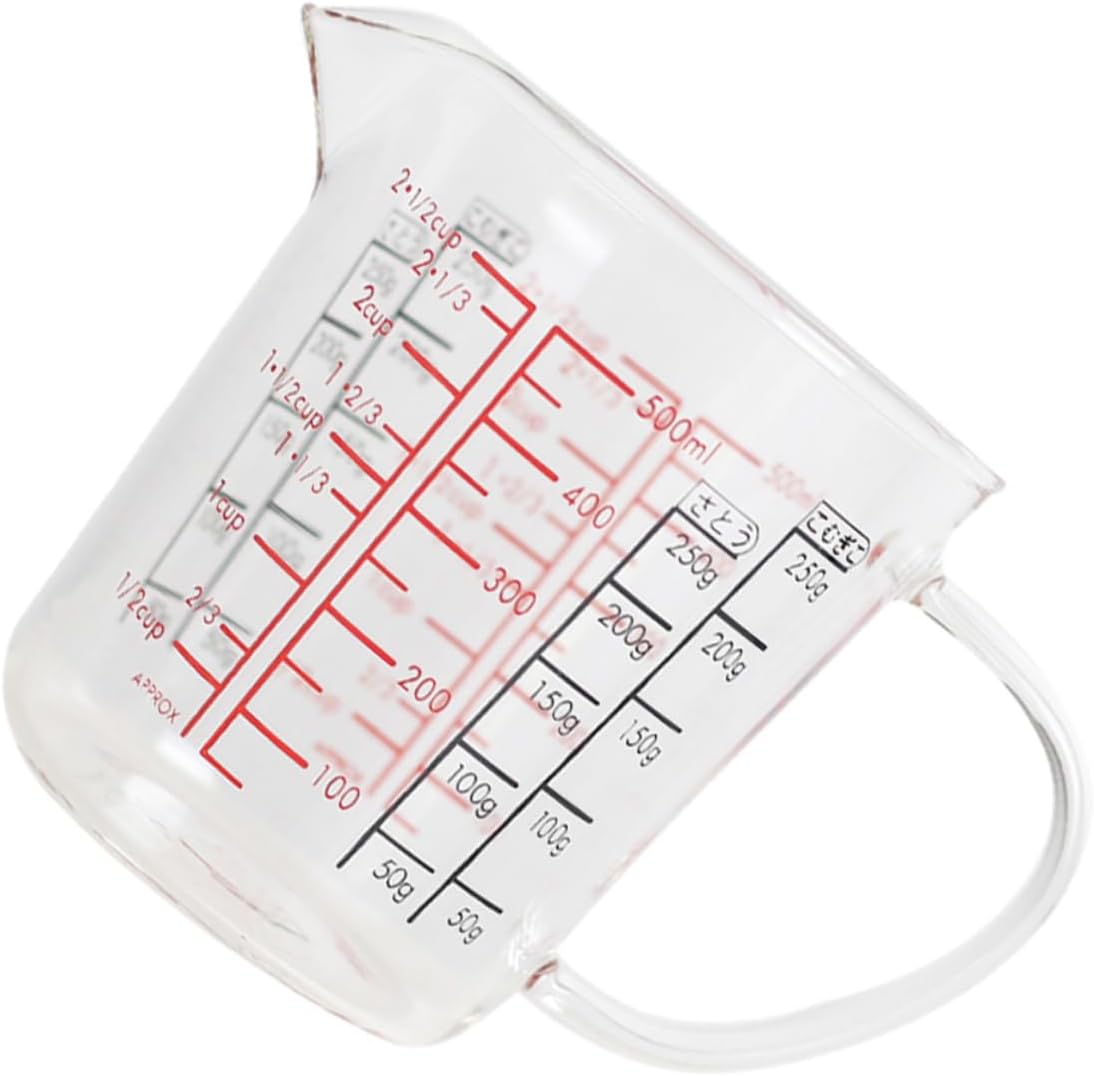 500ml Glass Measuring Cup with Scale Portable Milk Measurement Tool for Kitchen for Cooking and Baking