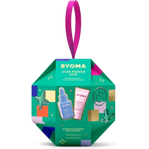 BYOMA Star Power Duo (2-Piece Kit) - Skincare Gift Set with Hydrating Serum 15mL & Moisturizing Gel Cream 15mL - Skin Barrier Repair Face Serum & Moisturizer