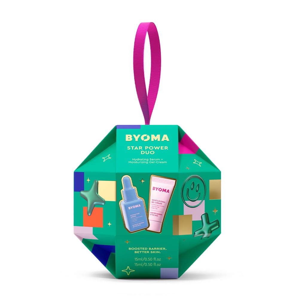 BYOMA Star Power Duo (2-Piece Kit) - Skincare Gift Set with Hydrating Serum 15mL & Moisturizing Gel Cream 15mL - Skin Barrier Repair Face Serum &