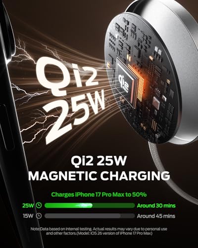 MOVESPEED Qi2.2 25W Magnetic Wireless Charger 2 Pack, MagSafe Fast Charging Pad, Compatible with iPhone 17/16/15/14/13/12 Series, AirPods Pro/4/3/2,Samsung Galaxy and More(White) - image 2