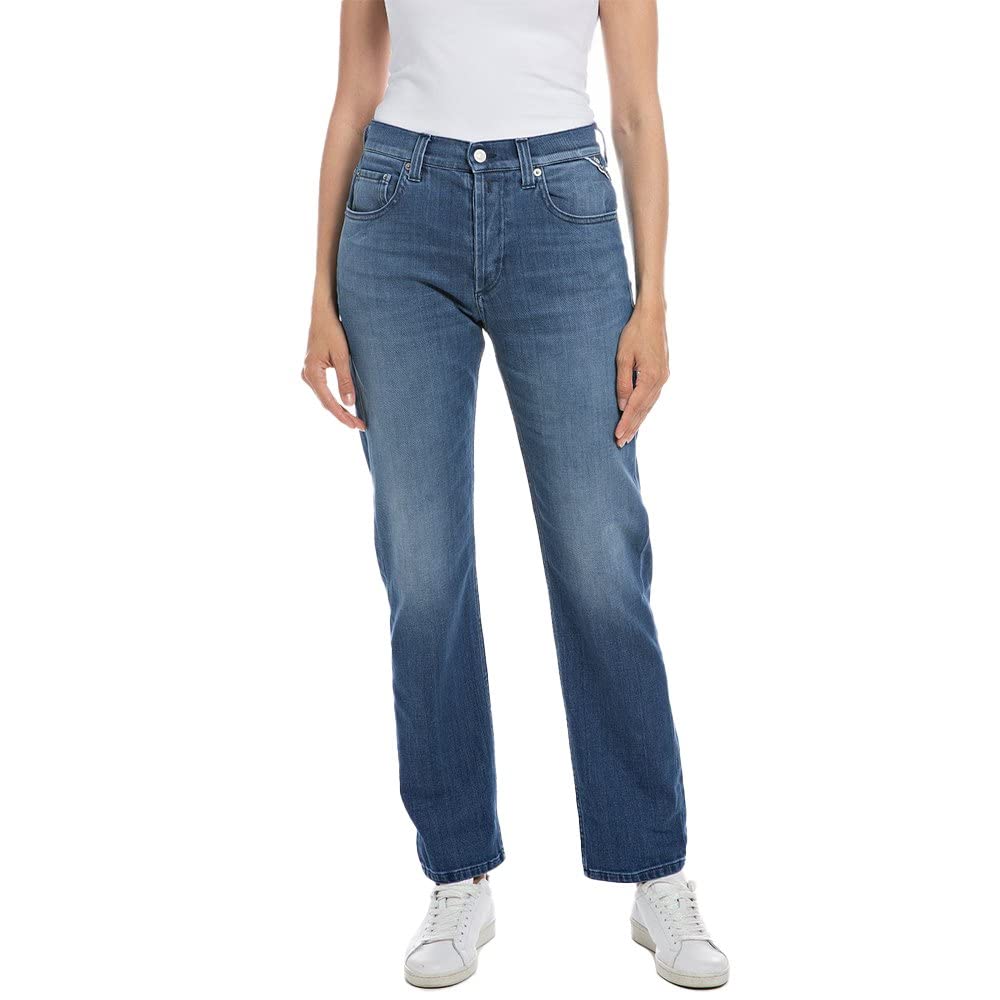 Replay Damen Jeans Maijke Straight-Fit, Medium Blue 009 (Blau), 23W / 30L