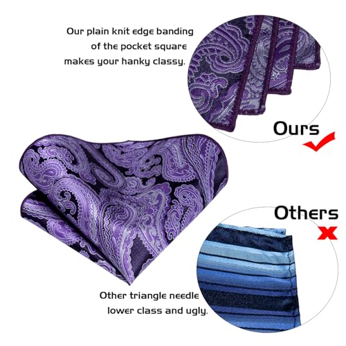 Image of 5PCS Mens Silk Designer Tie, Pocket Square, Cufflinks, Drilled Tie Ring and Lapel Pin Set for Wedding Groom Party