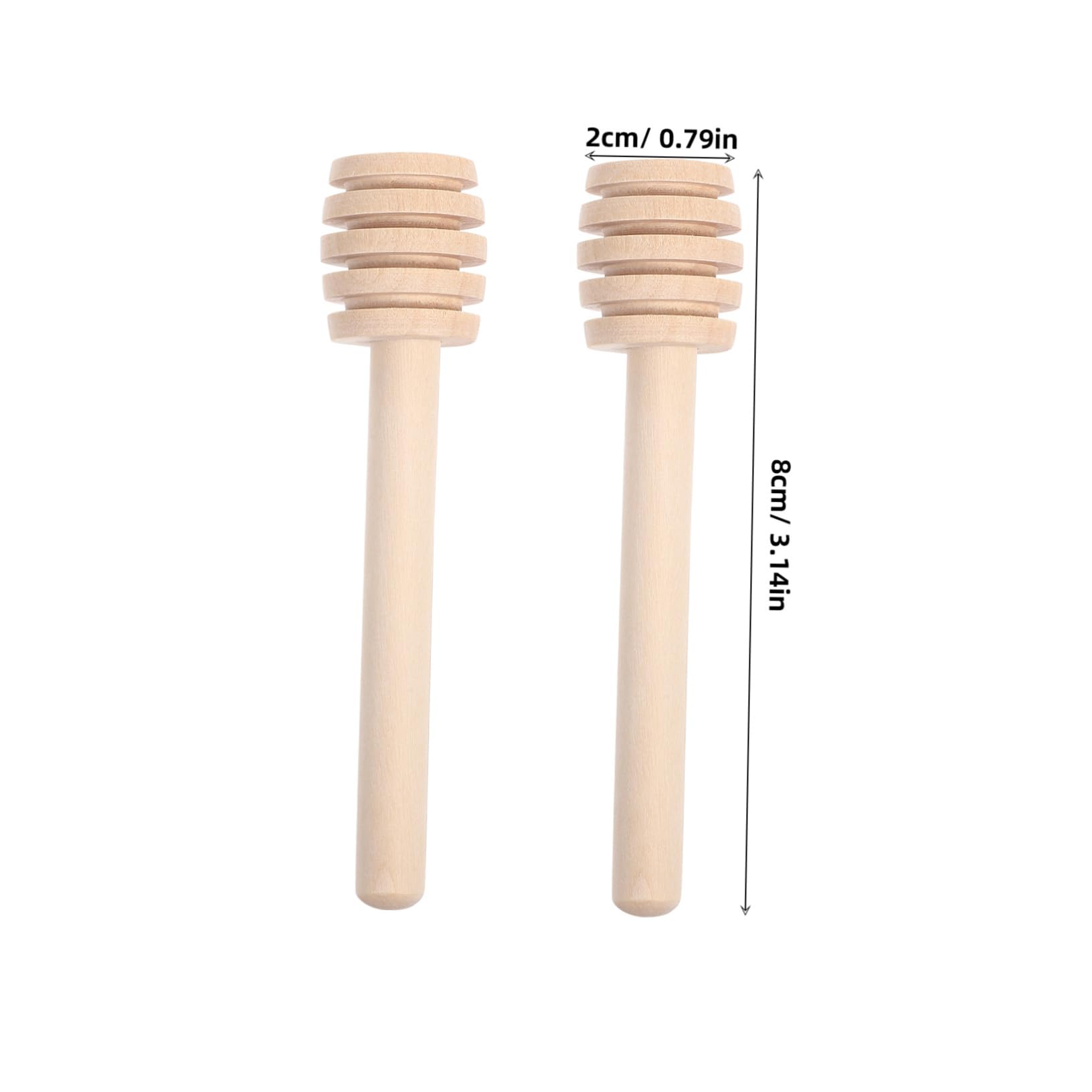 KICHOUSE Wooden Honey Spoon Honey Stir Stick Jam Dipper Stick for 30pcs Stirring