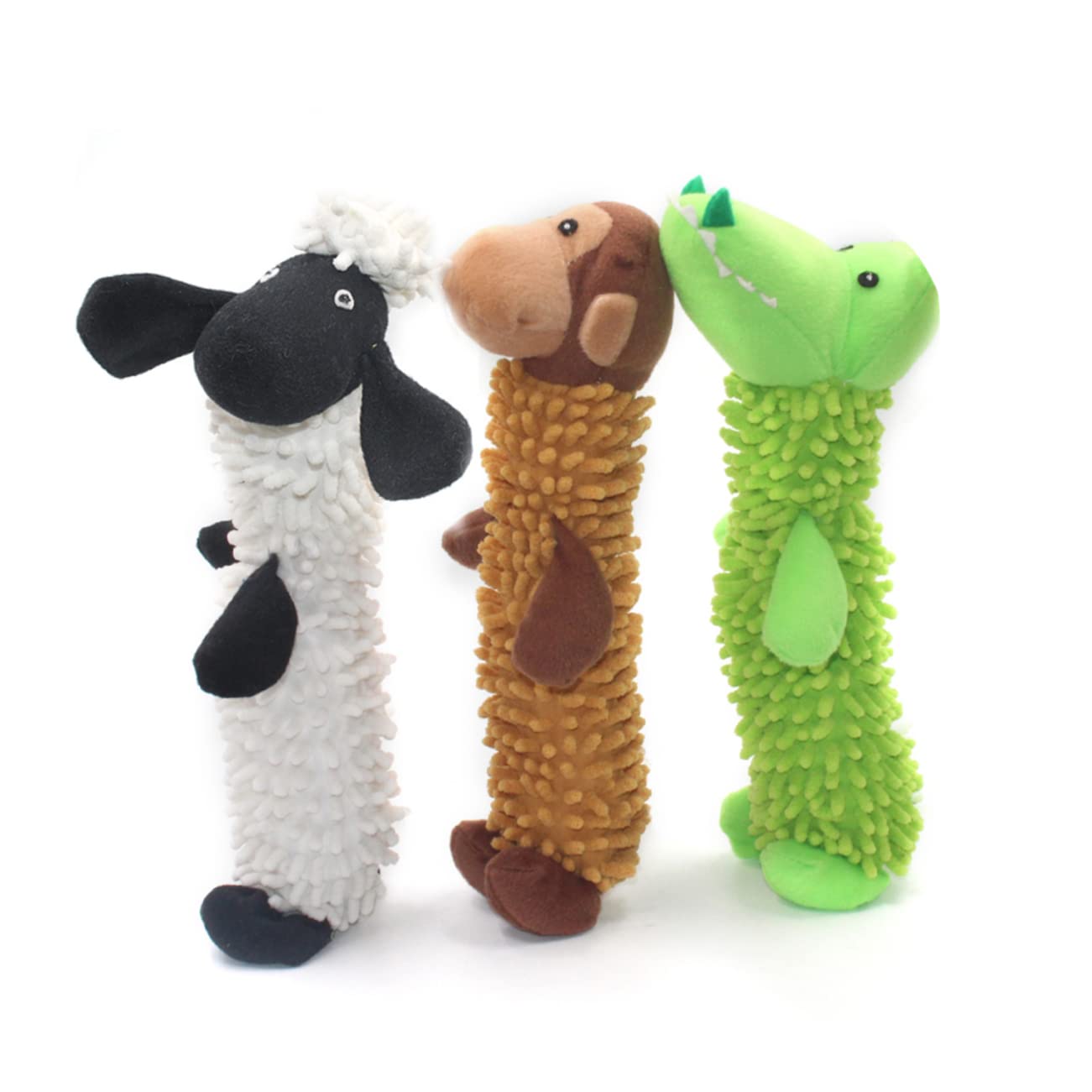 Beavorty 3 Pezzi Di Peluche A Forma Di Cane Da Masticare E Afferrare Con Suono Squittente Sicuro Per Cuccioli E Cani