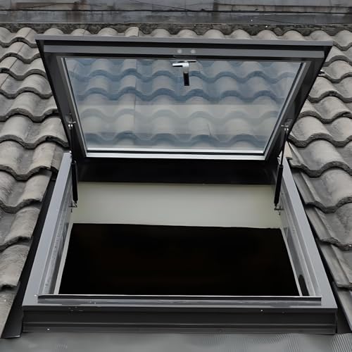 Lucernario Da Tetto In Alluminio, Finestra Per Tetto Con Apertura Multi-angolo, Vetro Temperato Doppio Strato, Botola Da Tetto Per Soffitta E Seminterrato, Grande/piccola, Con Funzione Di Ombreggiatur
