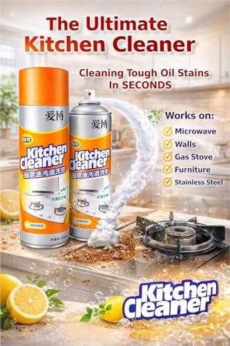 Image of Kitchen Cleaner Spray for Grease & Oil Stains, Multipurpose Kitchen Degreaser for Gas Stove, Chimney, Microwave & Tiles, Heavy Duty Kitchen Cleaning Foam Spray (500 ml)