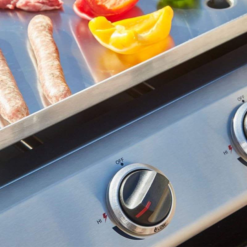 COOKING BOX - Piastra a gas Cadix 2 fuochi - Superficie di cottura 45,5 x 36 cm - piastra inox - 2 bruciatori - Cassetto per grasso - Fino a 6 persone - 6,3 kW