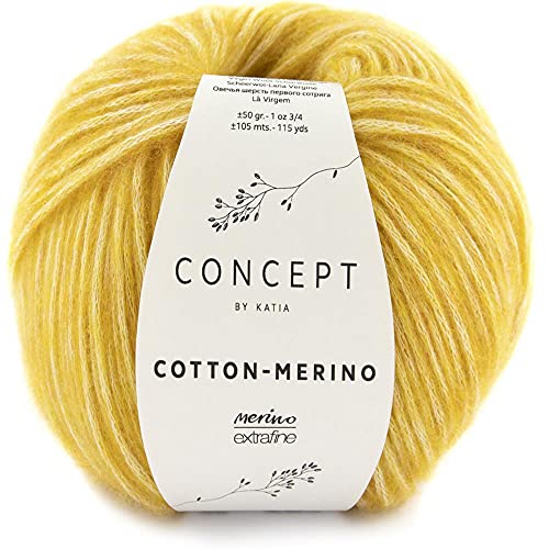Laine Katia Cotton-Merino Pelote de couleur Ocre Code 135