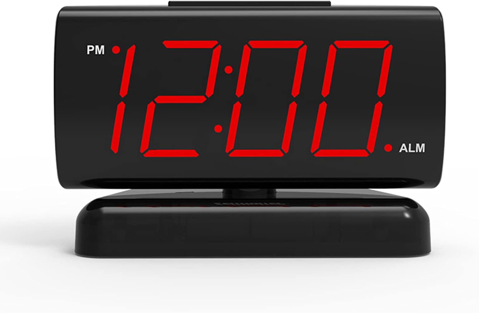 ZOOS Alarm Clock for Bedroom 5" Large LED Digital Clock for Seniors, Dimmable Simple Alarm Clocks for Bedrooms, Volume Adjustable/Snooze/Battery Backup/Swivel Base Gift for Kids Elderly Home Office