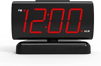 ZOOS Alarm Clock for Bedroom, 5" Large LED Digital Clock for Seniors, Dimmable Simple Alarm Clocks for Bedrooms, Volume Adjustable/Snooze/Battery Backup/Swivel Base Gift for Kids Elderly Home Office
